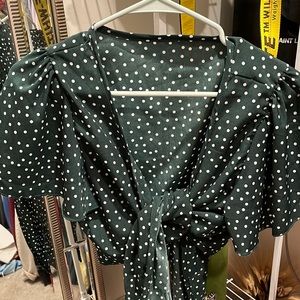 Polka Dot Tie Front Too